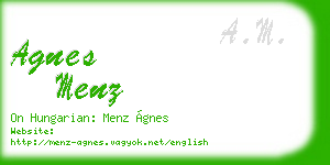 agnes menz business card
